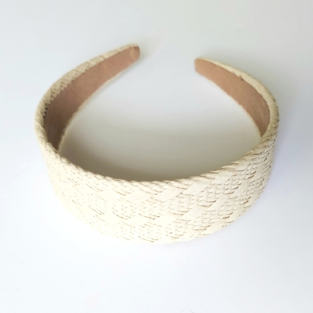 Wide Straw Headband - Light